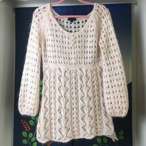 Bebe Pink Mohair Knit Sweater